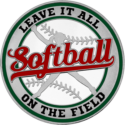 Maroon "Softball" with Dark Green Outer Circular Borders